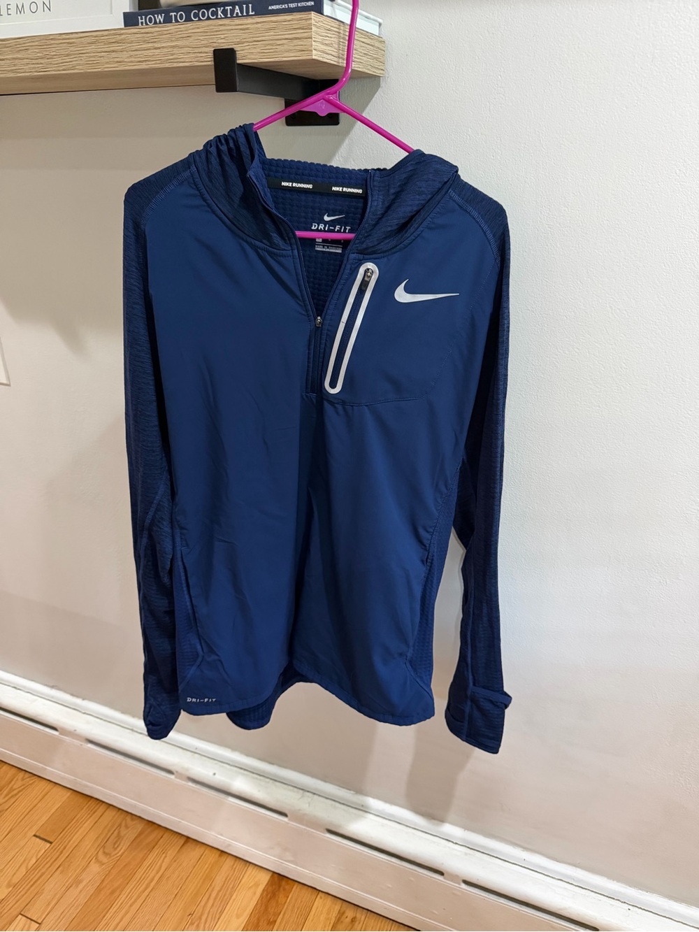 Nike Navy Blue Dri-FIT Hooded Training Jacket